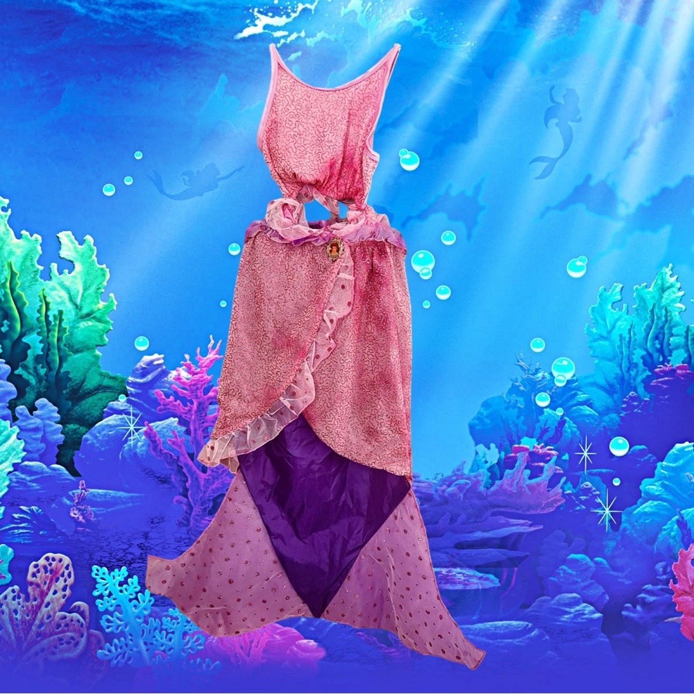 NWOT Disney Cruise Lines Ariel Little Mermaid 3 pc Swim Suit Set Child 10-12.